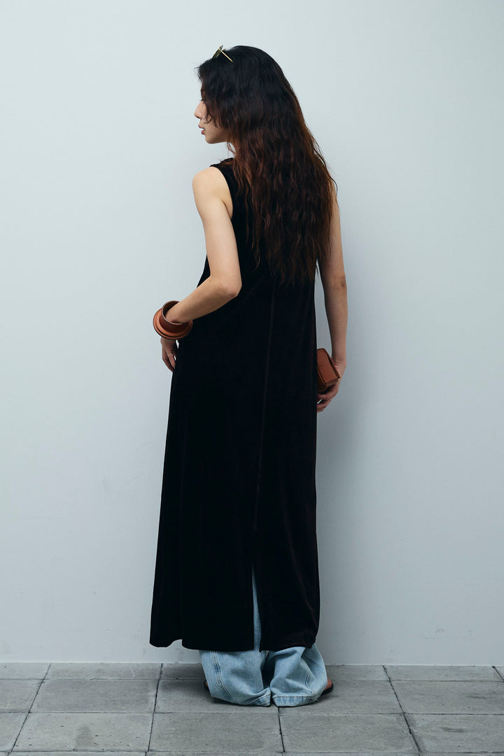 [予約/SET]ベロアロングOP+ペインターカーブデニムパンツ(2set)