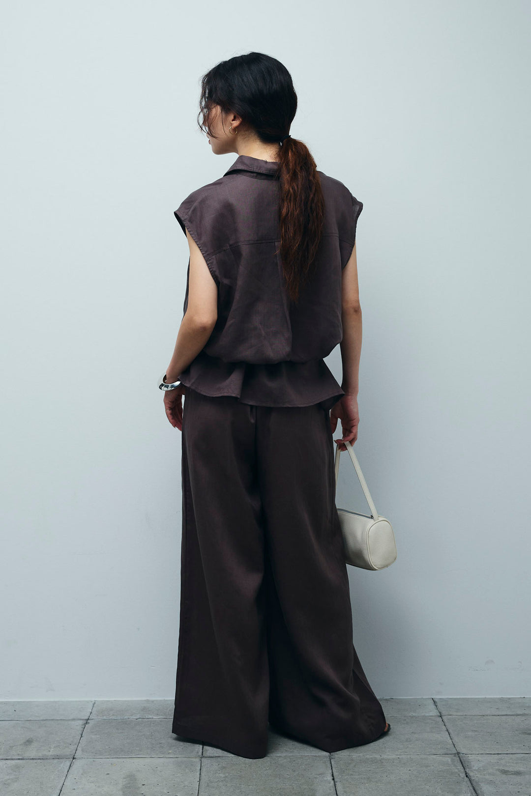 [予約/SET]リネンミックステープ刺繍シャツ+リネンミックステープ刺繍ワイドパンツ(2set)