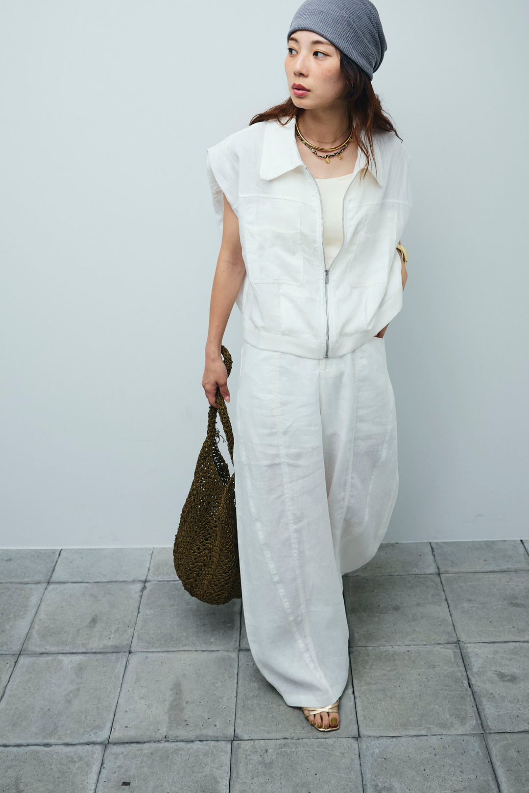 [予約]リネンワイドパンツ