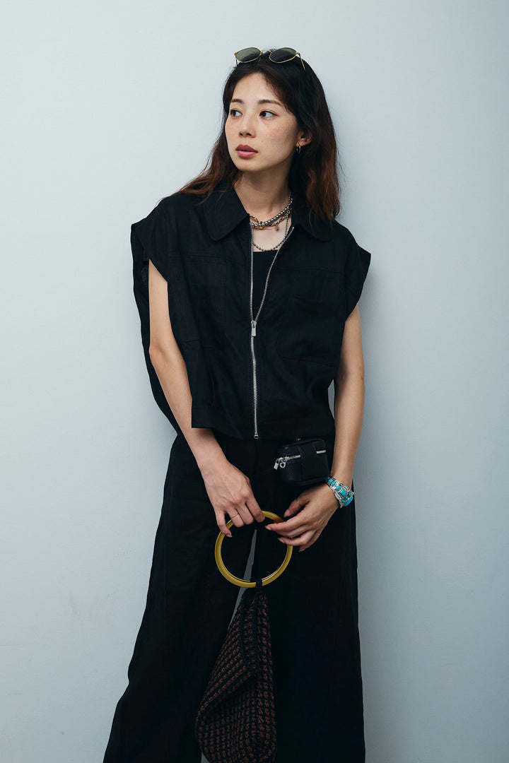 [予約]リネンジップベスト