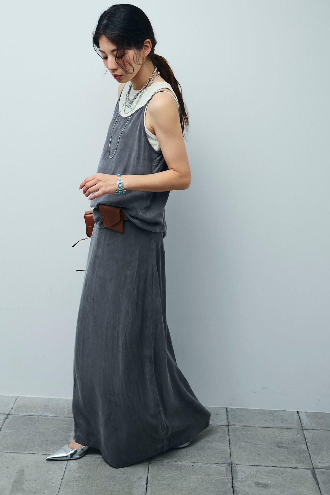 [予約/SET]とろみキャミソール+とろみ切り替えナロースカート(2set)