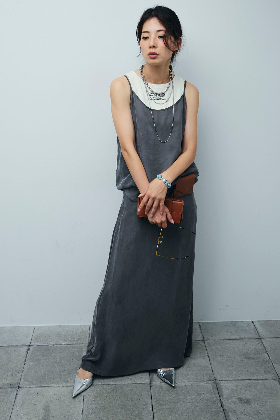 [予約/SET]とろみキャミソール+とろみ切り替えナロースカート(2set)