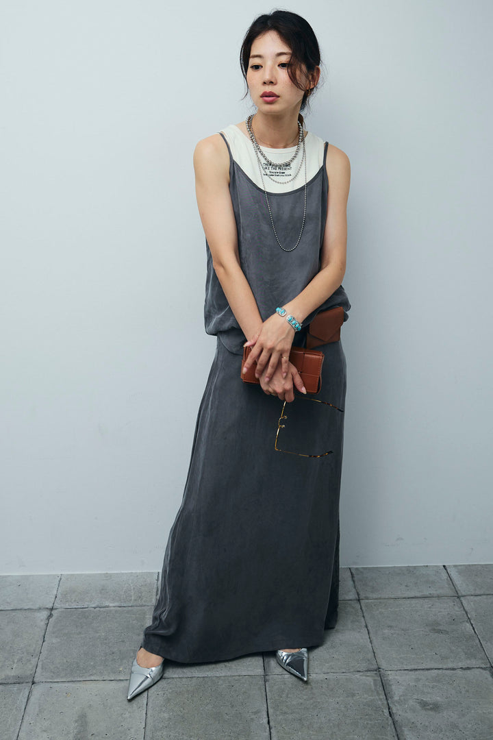 [予約/SET]とろみキャミソール+ネーム入りアメスリタンク+とろみ切り替えナロースカート(3set)