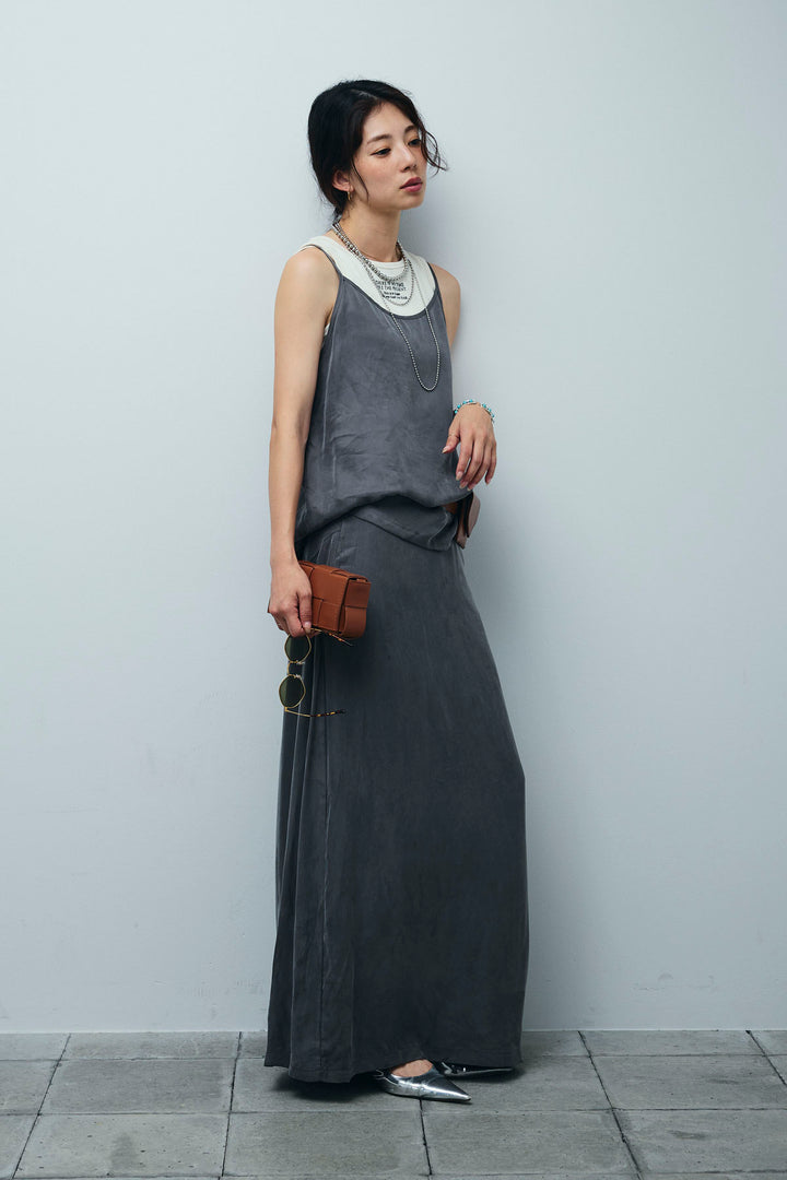 [予約/SET]とろみキャミソール+とろみ切り替えナロースカート(2set)