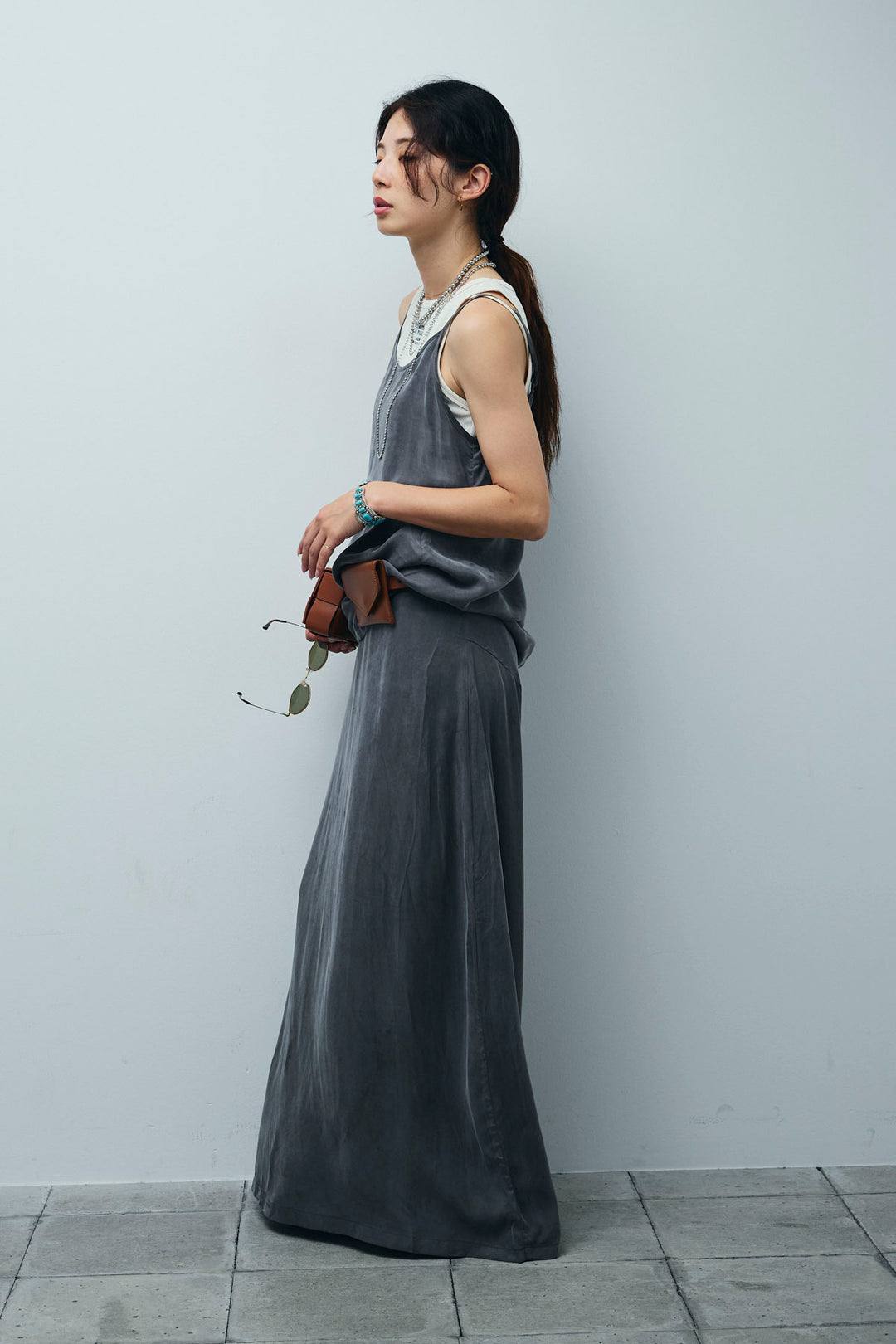 [予約/SET]とろみキャミソール+とろみ切り替えナロースカート(2set)