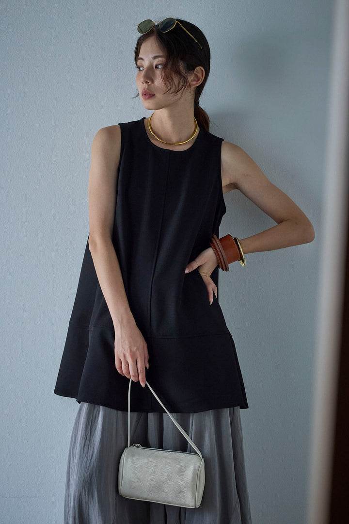[予約/SET]ノースリーブチュニック+リネン混シアーフレアスカート(2set)