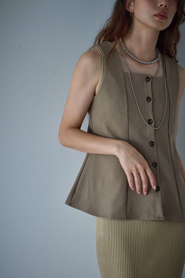 [予約]ノースリーブフロントボタントップス