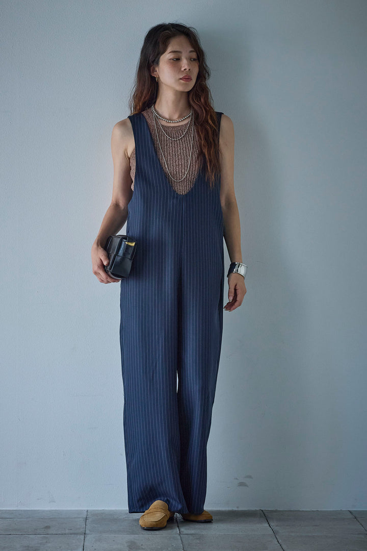 [予約]ツイルUネックオールインワン