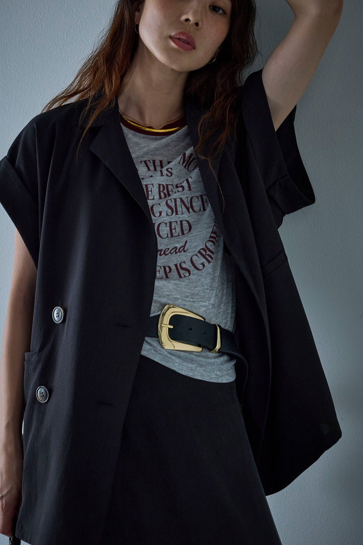 [予約]クレープノースリーブダブルジレ