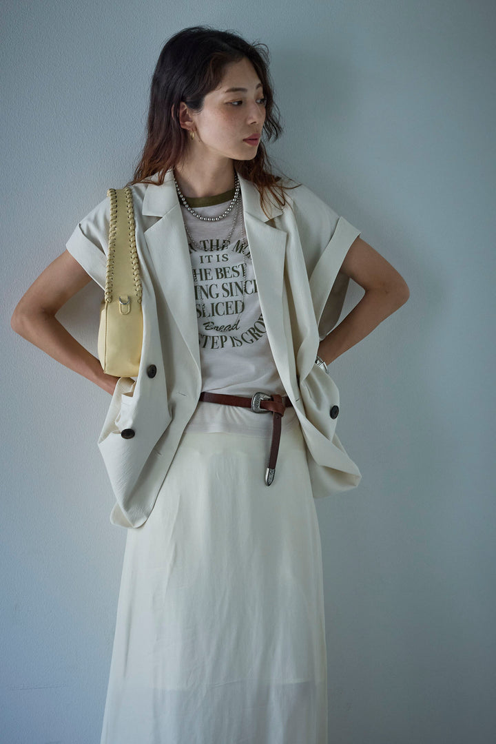 [予約]クレープノースリーブダブルジレ