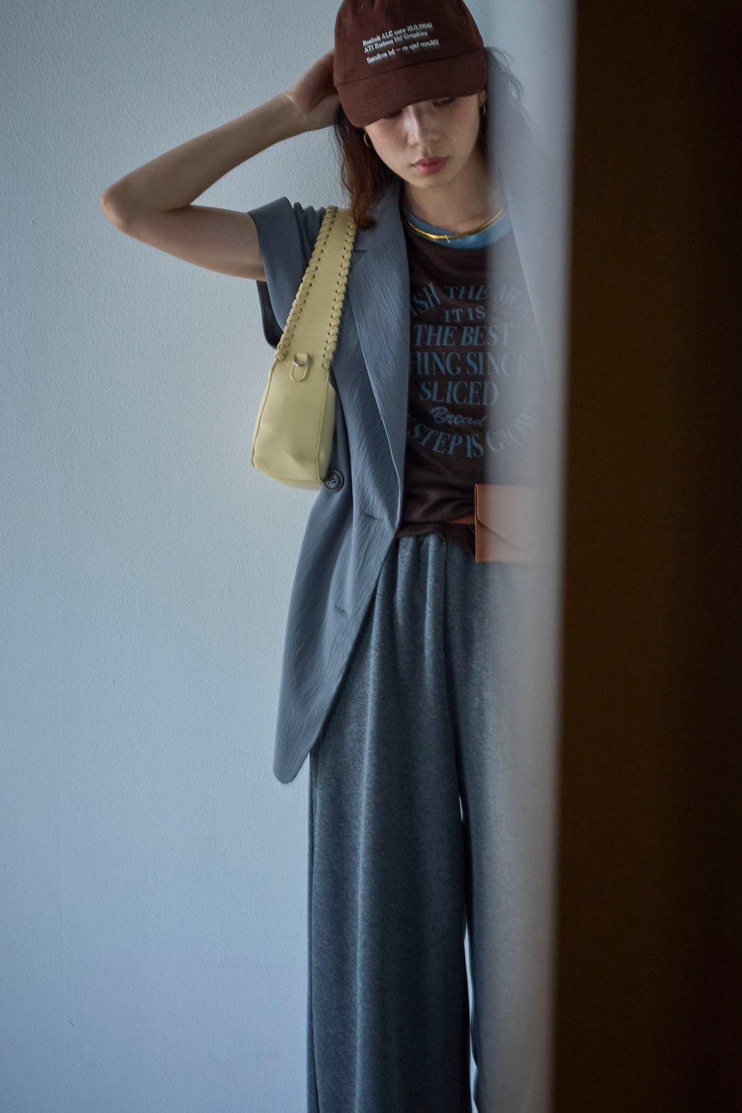 [予約/SET]クレープノースリーブダブルジレ+裏毛ワイドパンツ(2set)