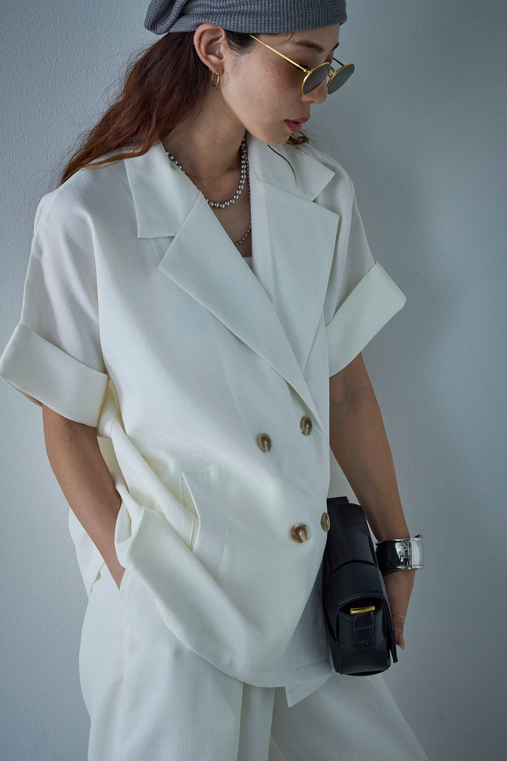 [予約]サマースラブツイードハーフスリーブテーラードジャケット