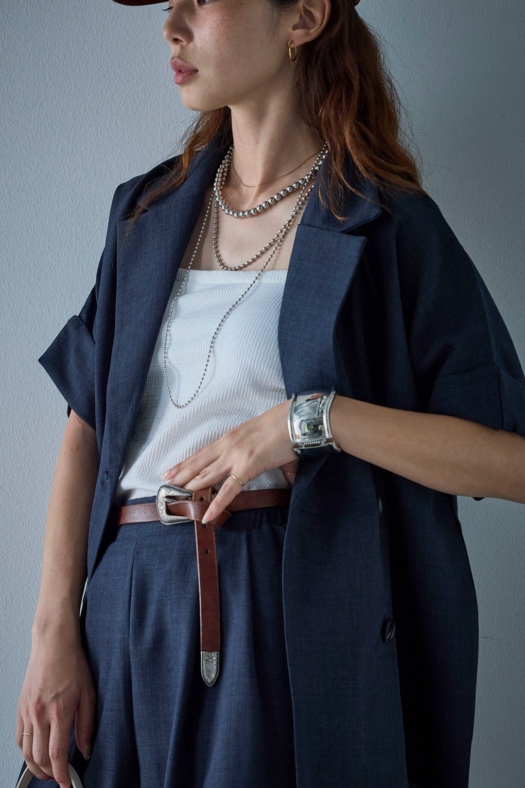 [予約]サマースラブツイードハーフスリーブテーラードジャケット