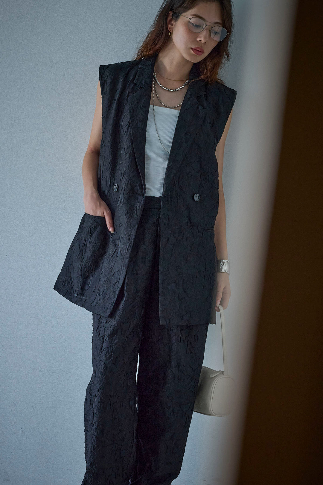 [予約/SET]シアージャガードテーラードジレ+シアージャガードタックパンツ(2set)