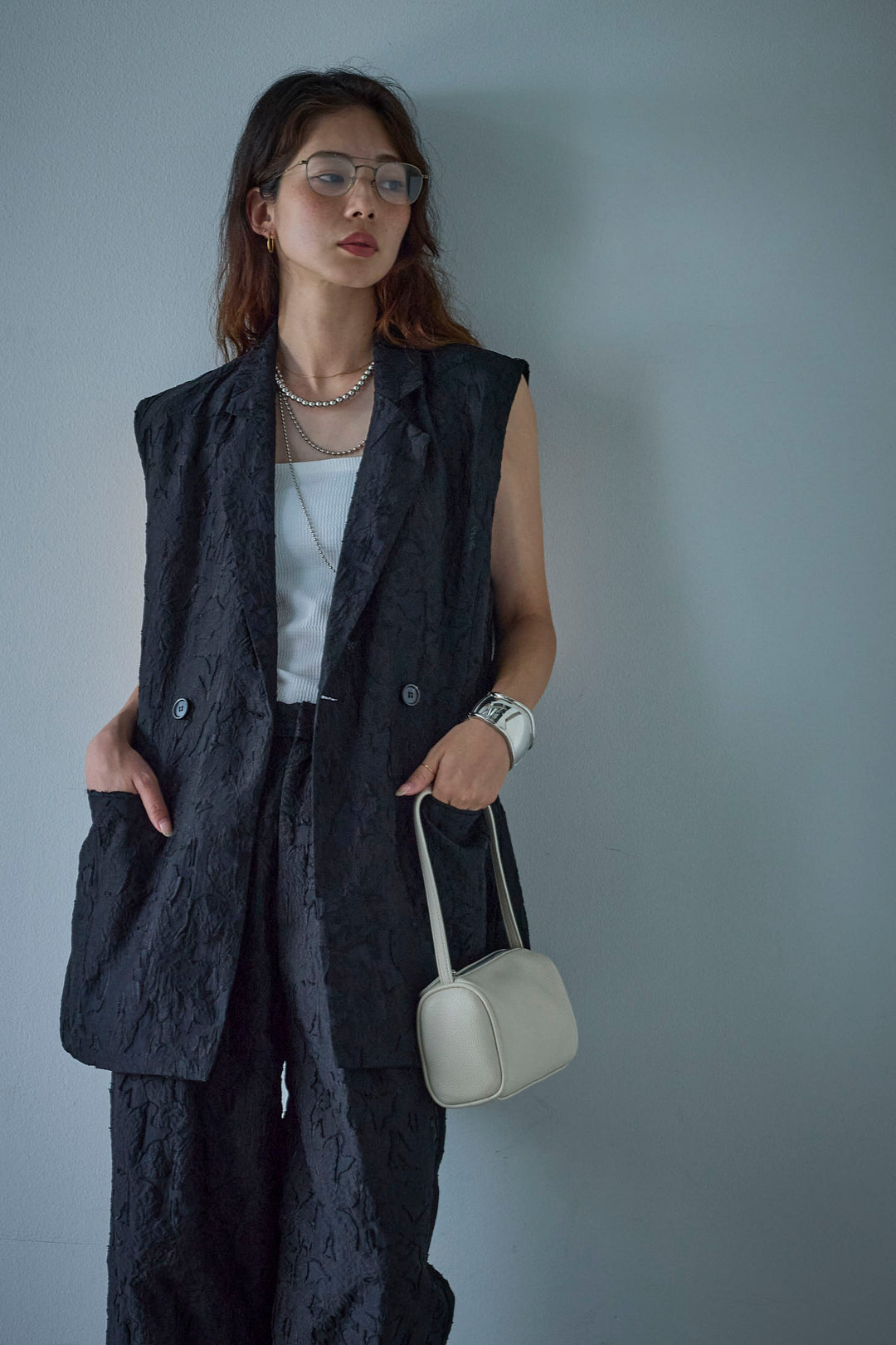 [予約/SET]シアージャガードテーラードジレ+シアージャガードタックパンツ(2set)