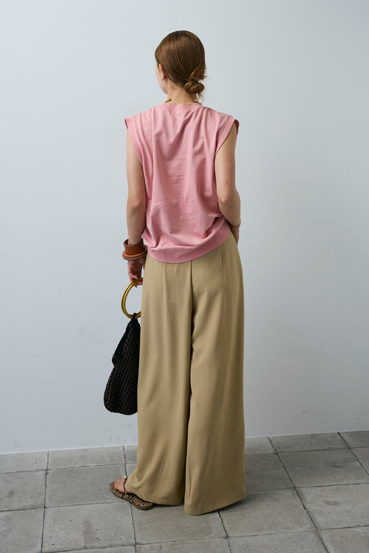 [予約/SET]ピグメントロゴノースリーブスウェット+太ベルト付きワイドパンツ(2set)