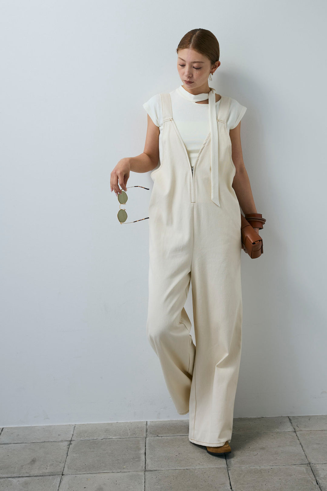 [予約]タイ付きコンパクトトップス