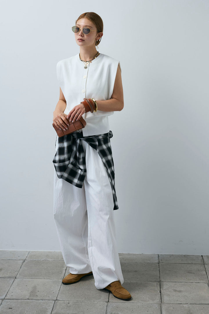 [予約]裾ドロストナイロンパンツ