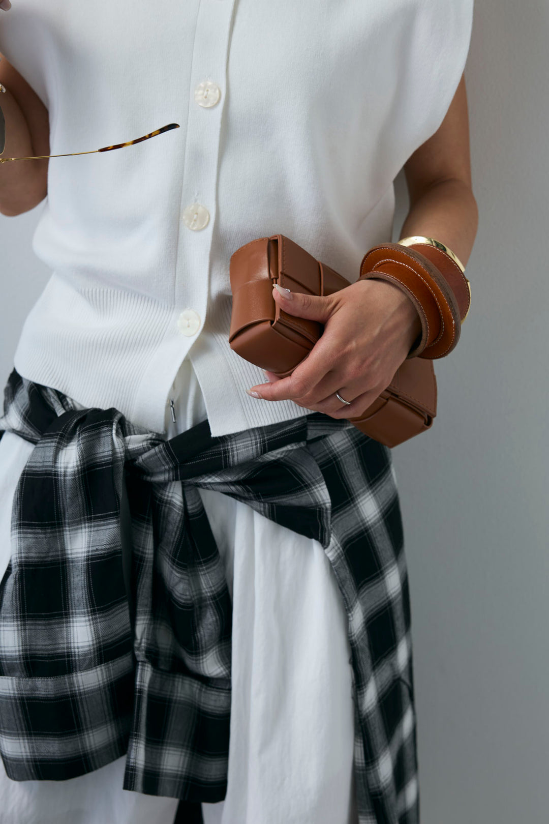 [予約/SET]ボクシーニットベスト+裾ドロストナイロンパンツ(2set)