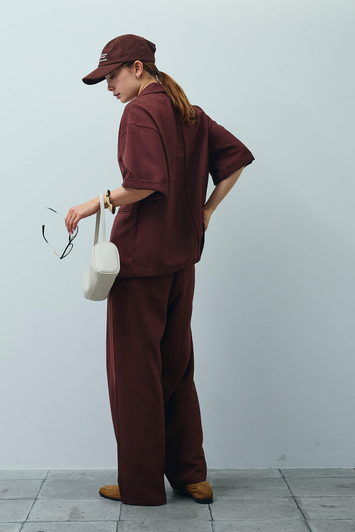 [予約/SET]リネンタッチハーフスリーブJK+リネンタッチリラックスPT(2set)