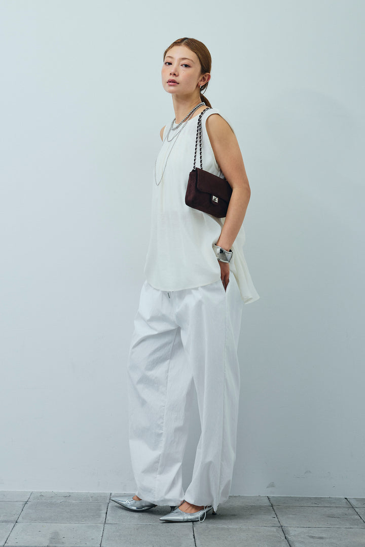 [予約/SET]シアーバックツイストノースリトップス+コード刺繍ベロアキャミ(2set)