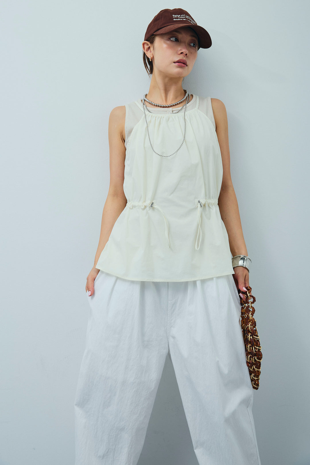 [予約]ドロストギャザーキャミ