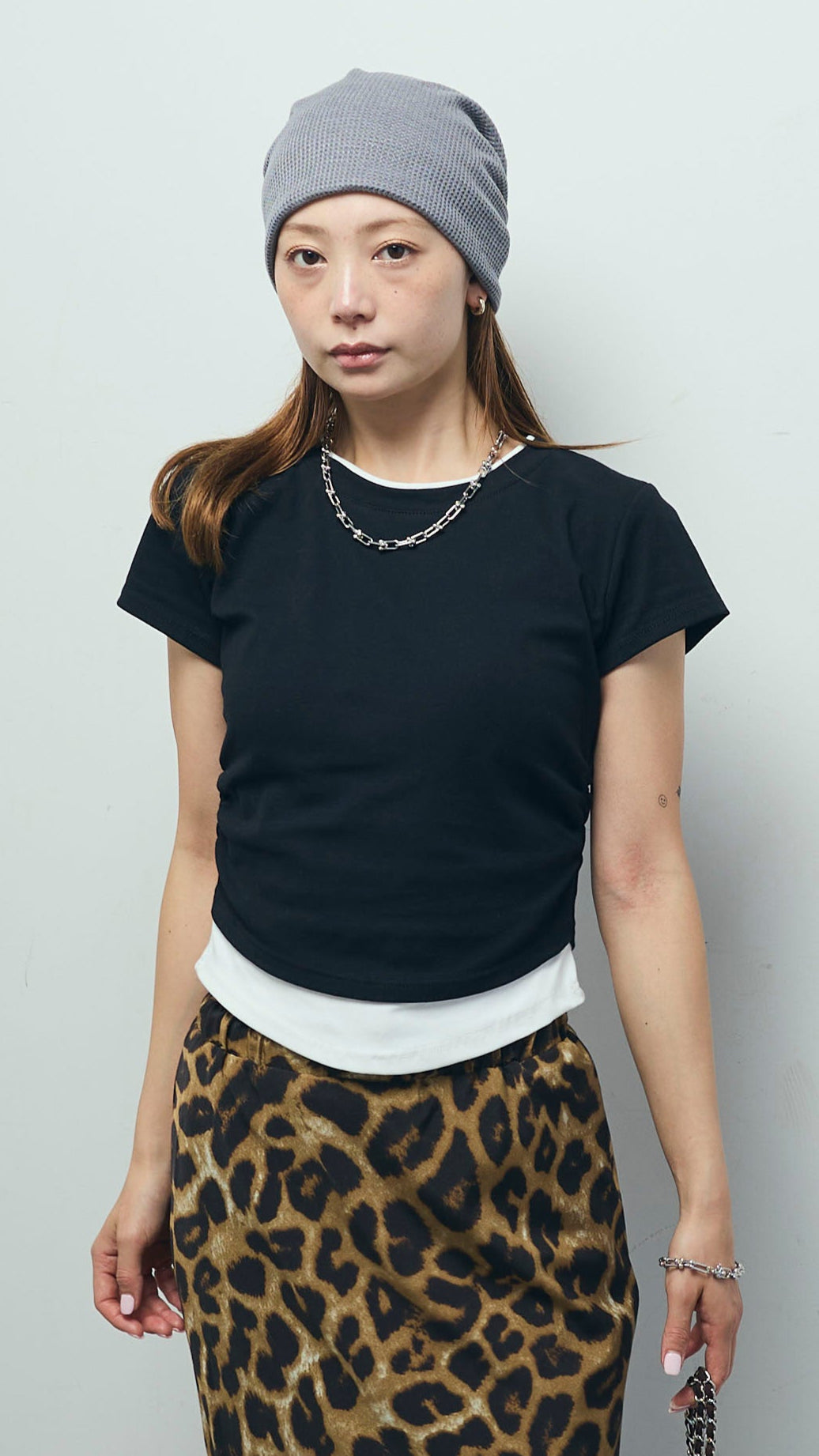 サイドシャーリングレイヤードTシャツ