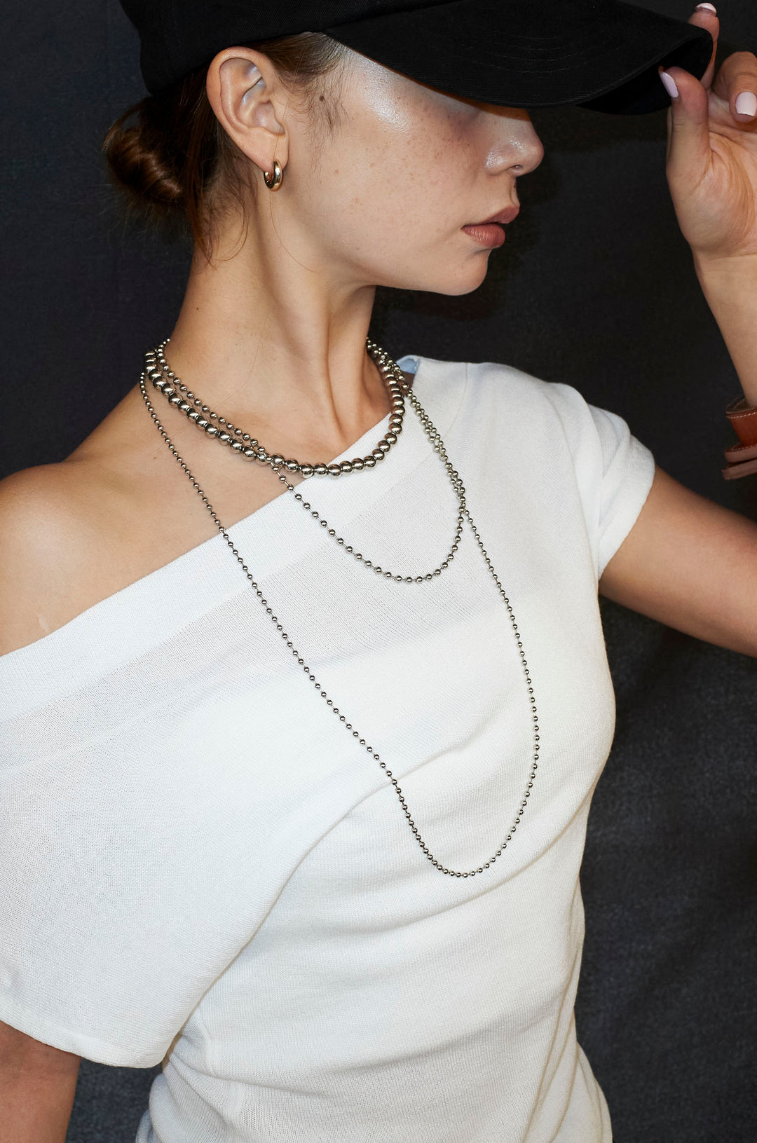 アシメギャザーオフショルPO