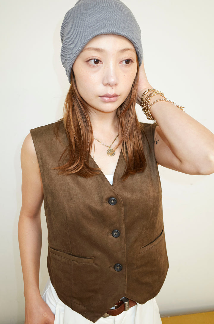 [予約]フェイクスエードベスト