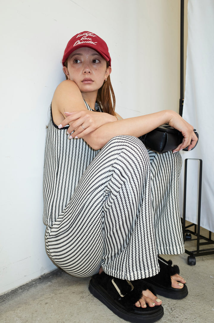 ストライプレースタンクトップ+ストライプレースイージーPT(2set)