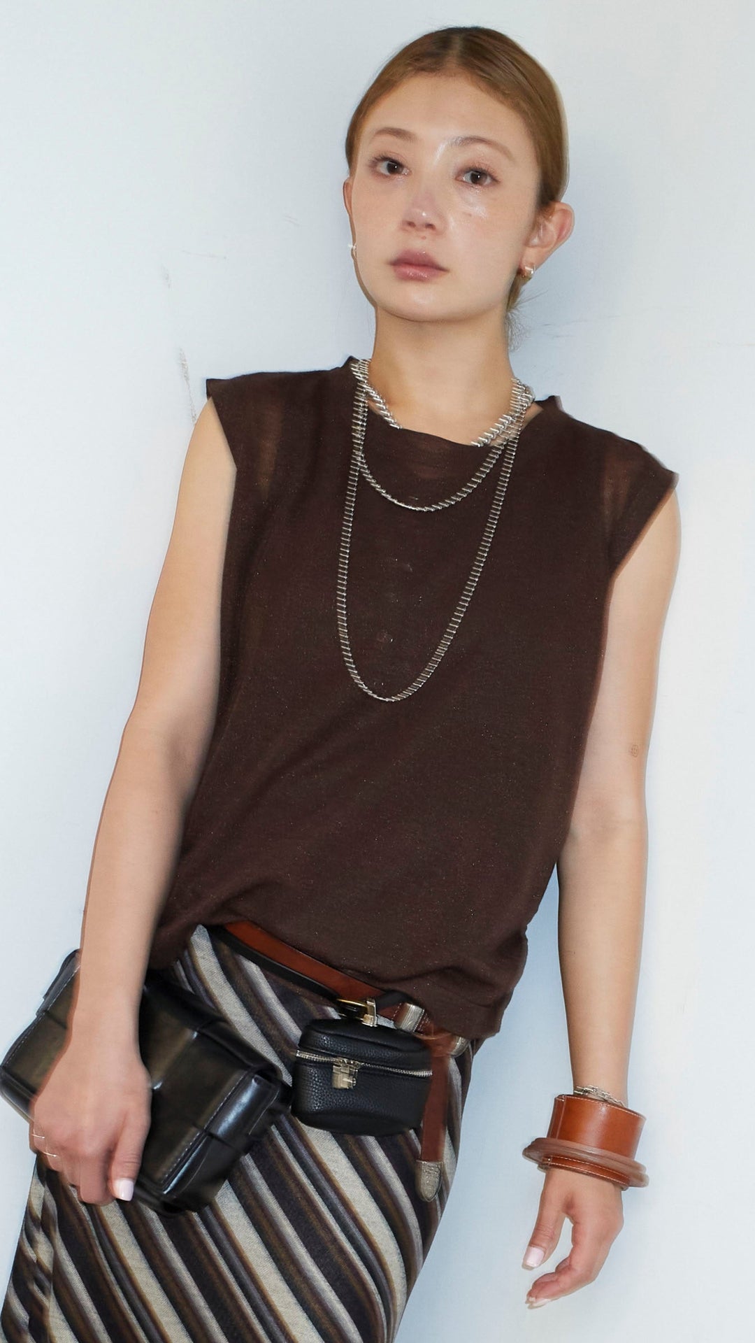 [予約]リネン混ギャザーシアーニット