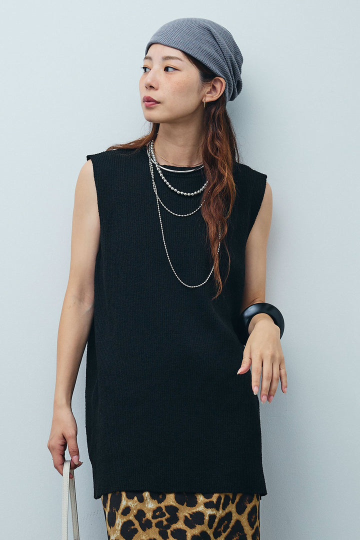 [予約]ミニループバックスリットニット