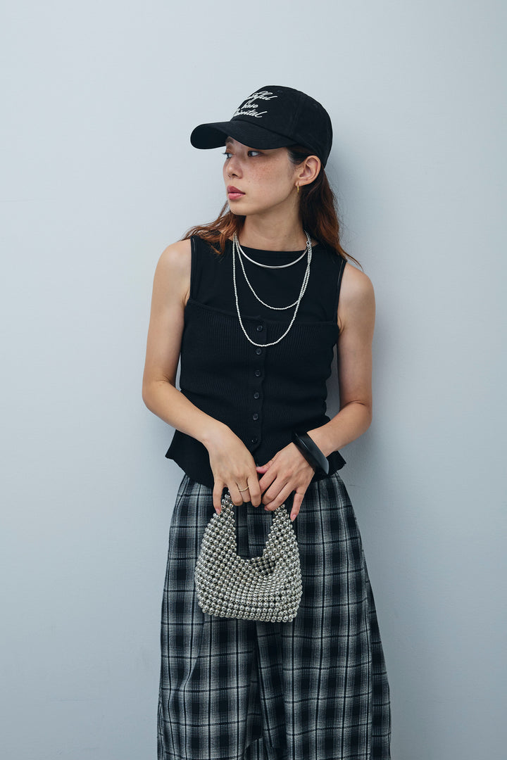 [予約]リネンライクリブニットキャミ