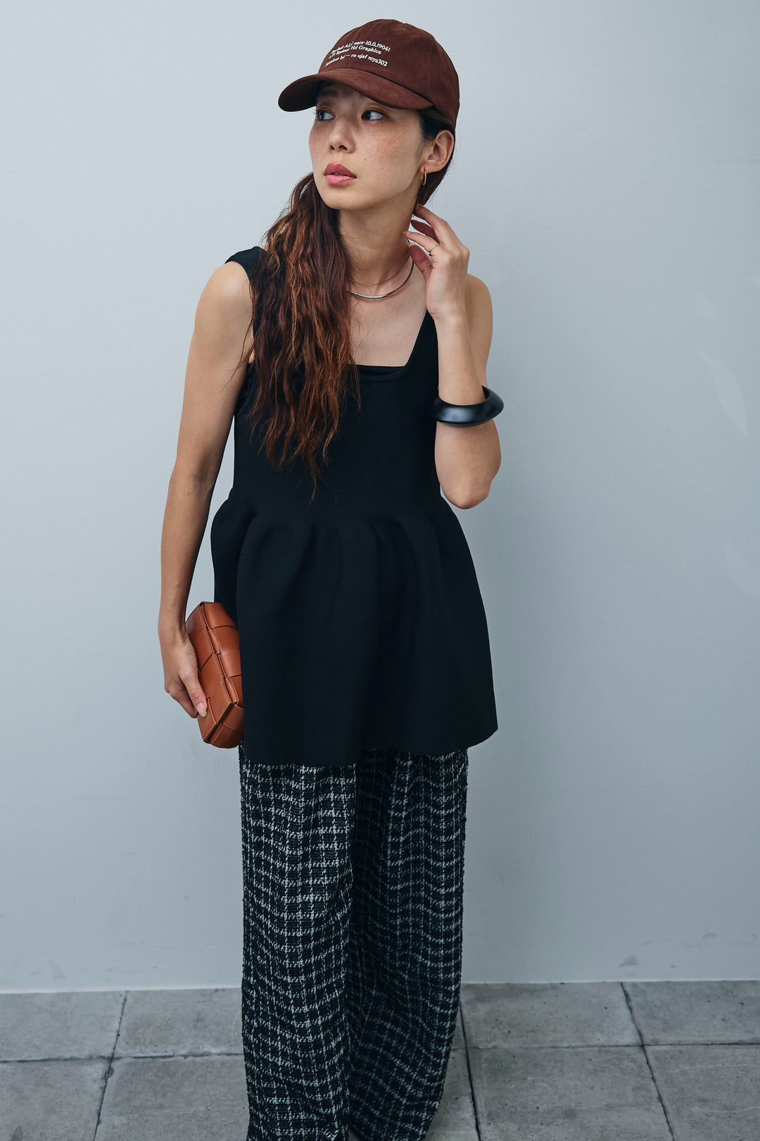 [予約/SET]2wayぺプラムニットトップス+サマーツイードリラックスパンツ(2set)