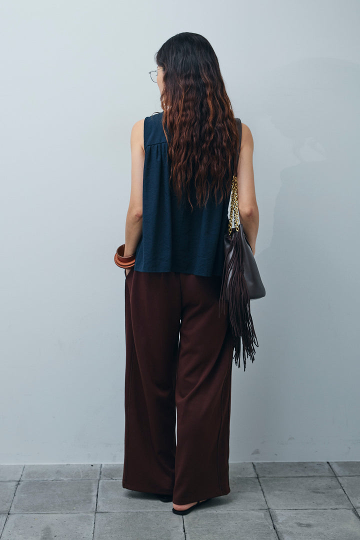 [予約/SET]シャーリングブラウス+ダブルウエストサイドラインスウェット(2set)