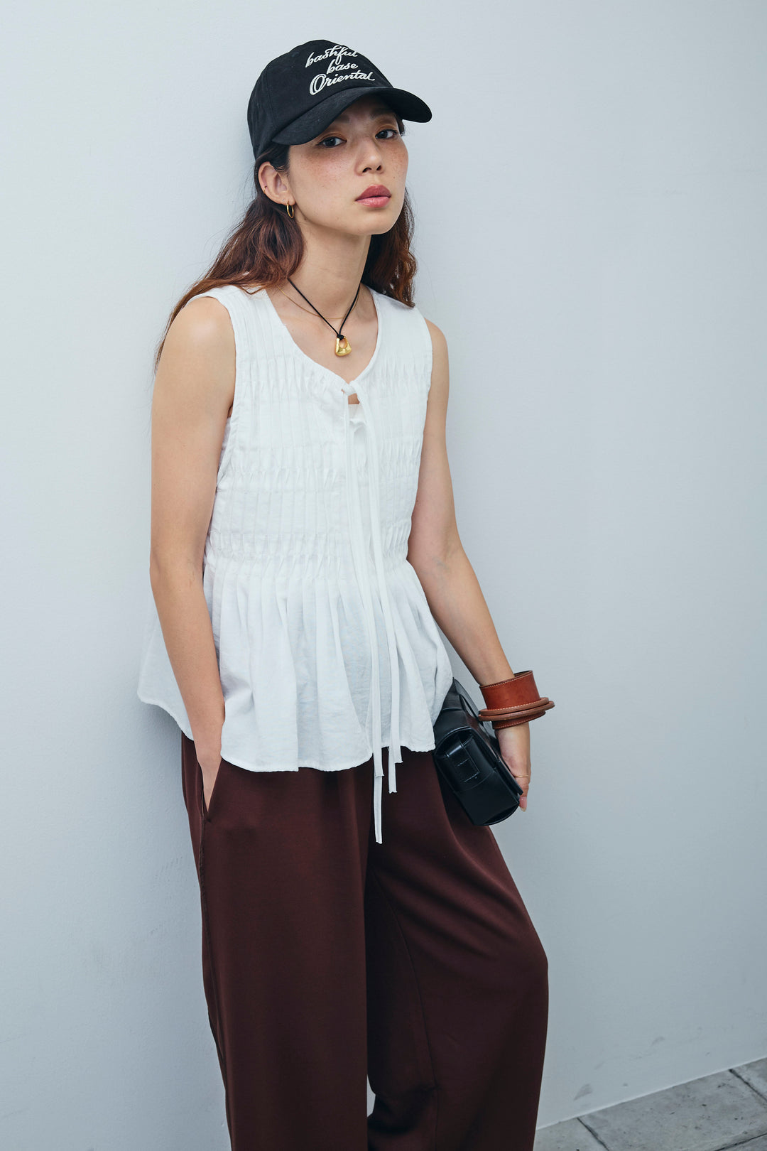 [予約]シャーリングブラウス