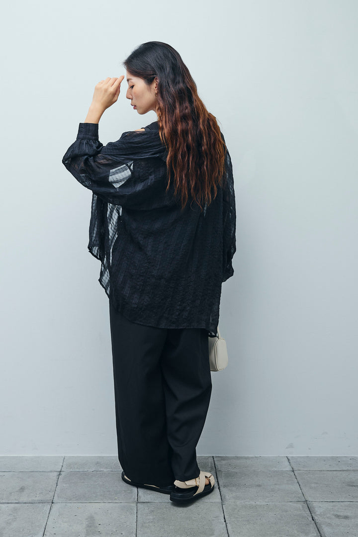 [予約/SET]シアーブラウス+TRツイル2wayビスチェサロペ(2set)