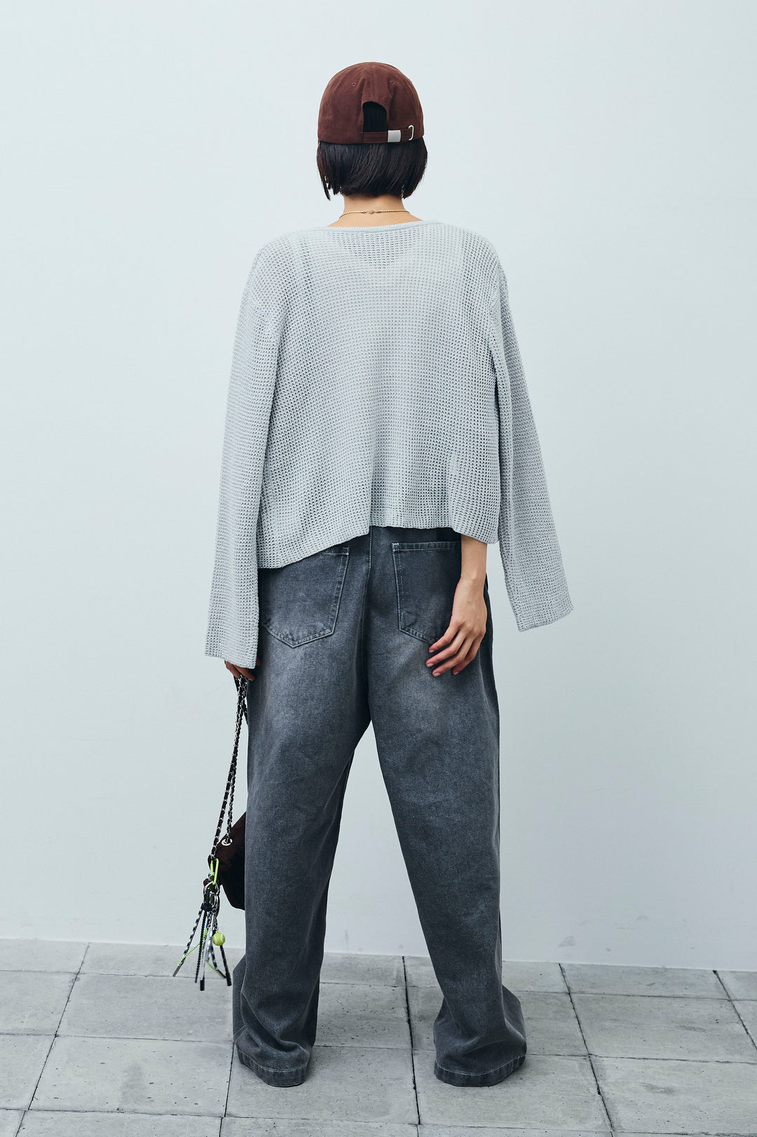 [予約/SET]リネンタッチ金ボタンカーデ+テレコリブカップ付きノースリーブ トップス+フロントジップストラップデザインデニムサロペット(3set)