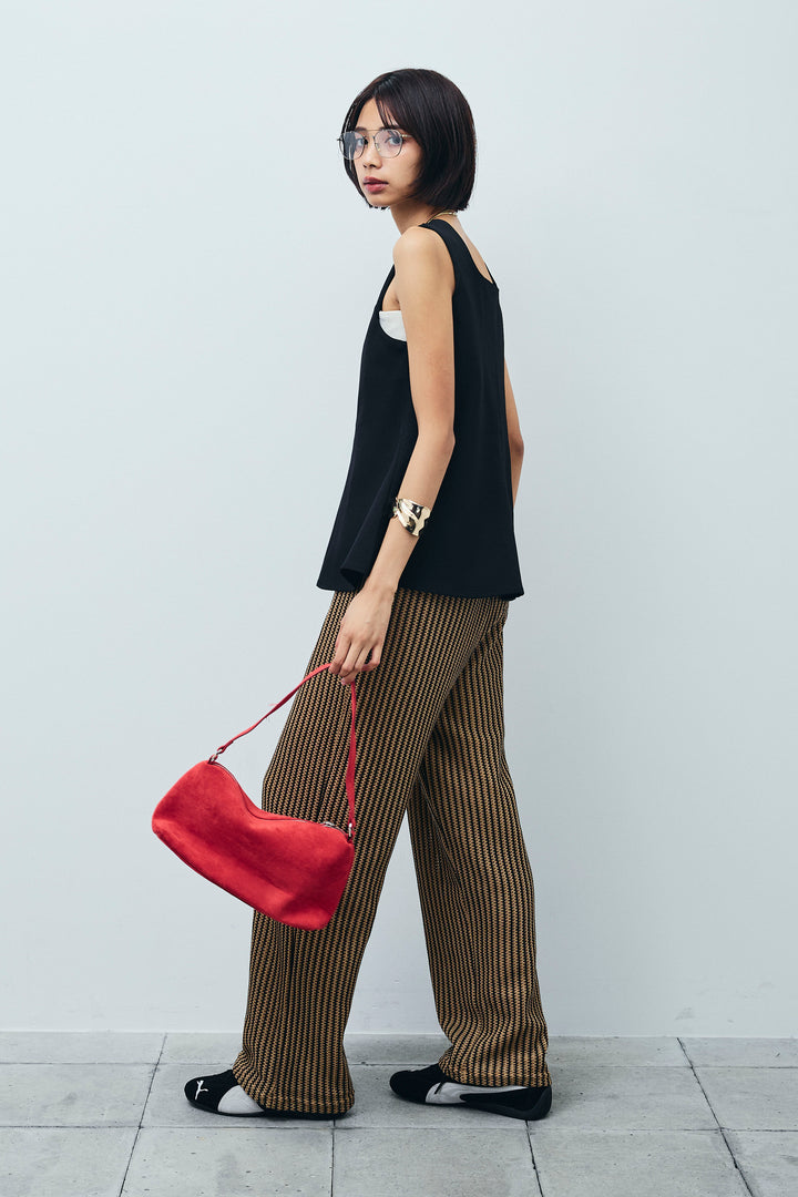 [予約/SET]ノースリーブフロントボタントップス+ストライプレースイージーPT(2set)