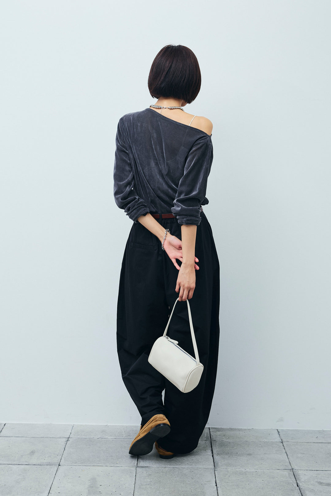 [予約/SET]シアーベロアオフショルタックPO+合繊ツイルタックカーブパンツ(2set)