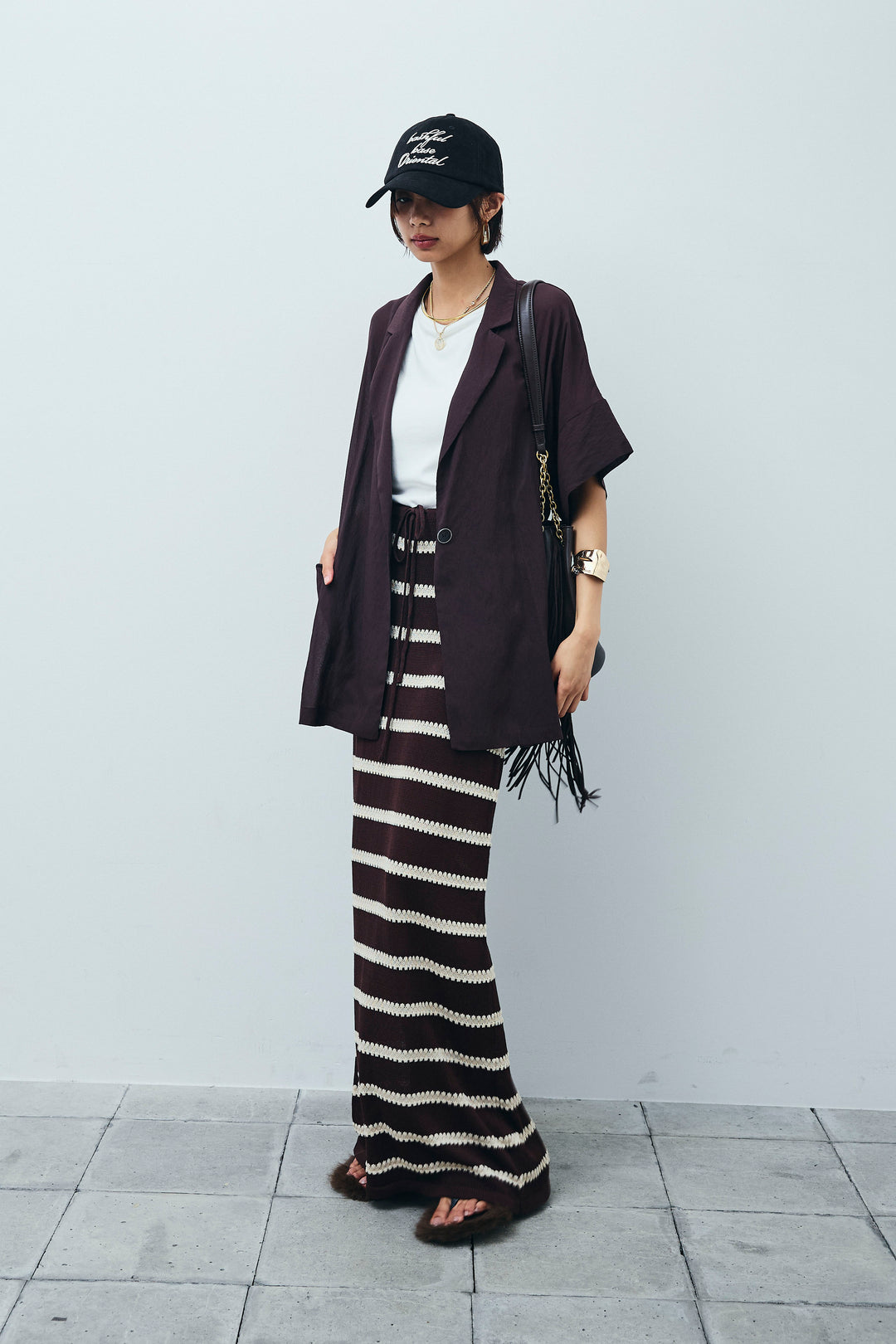 [予約/SET]ハーフスリーブシアーJK+ニットスカート(2set)