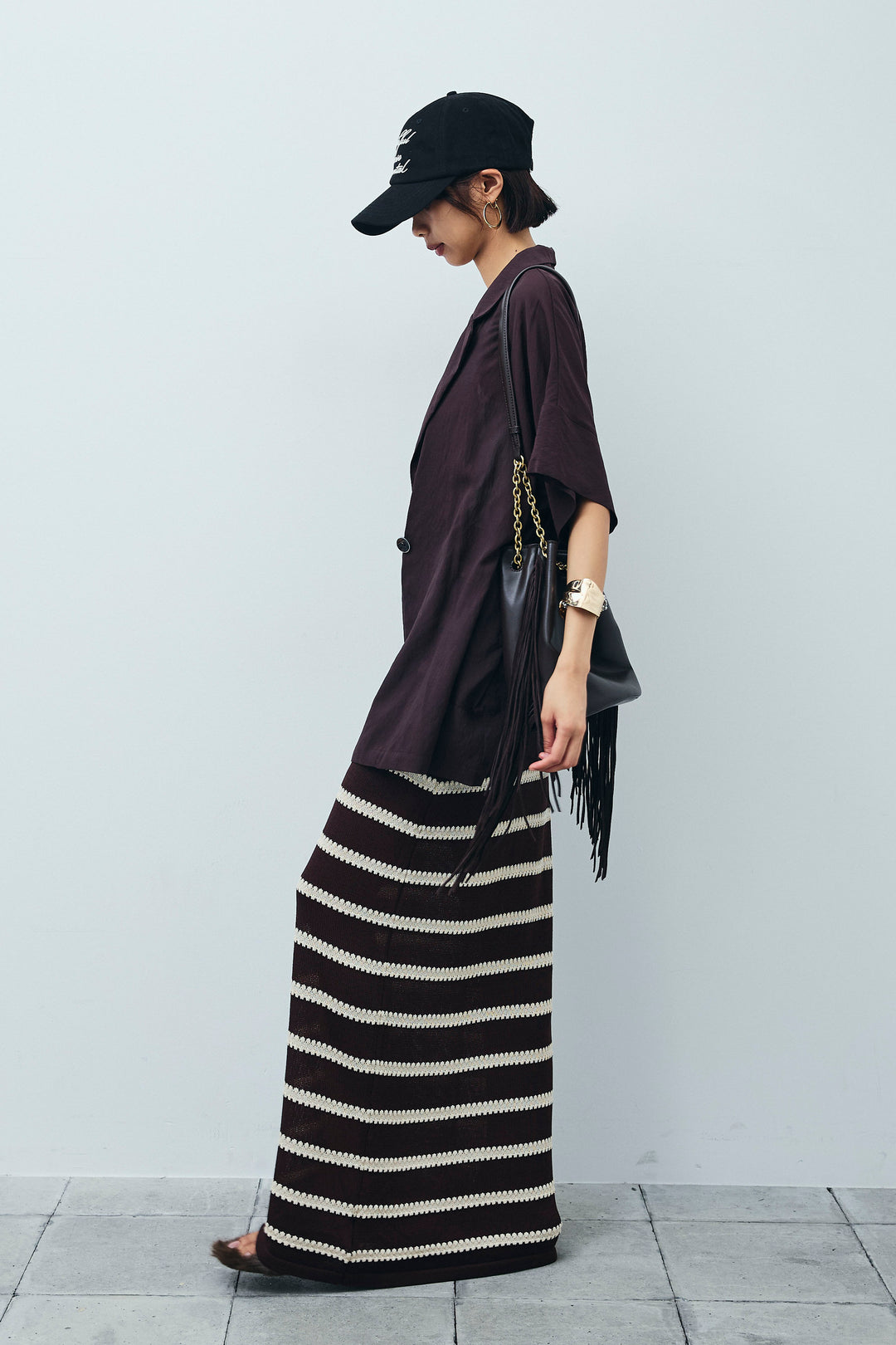 [予約/SET]ハーフスリーブシアーJK+ニットスカート(2set)