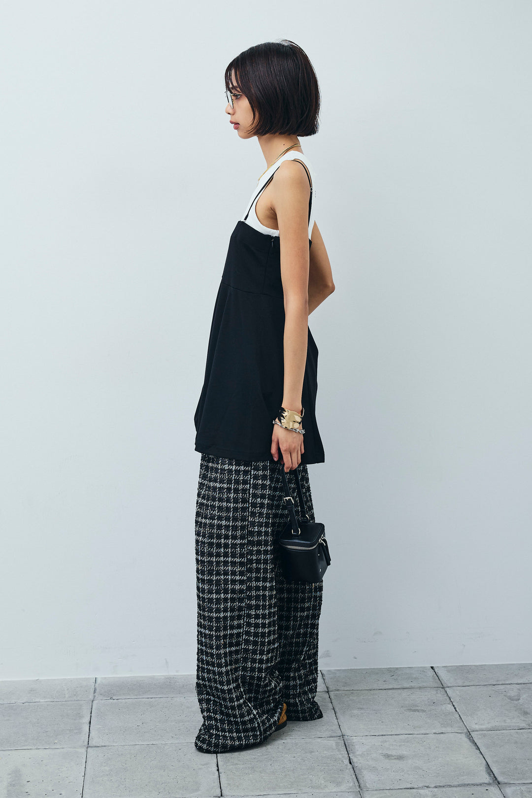 [予約/SET] 2wayぺプラムビスチェ+サマーツイードリラックスパンツ(2set)