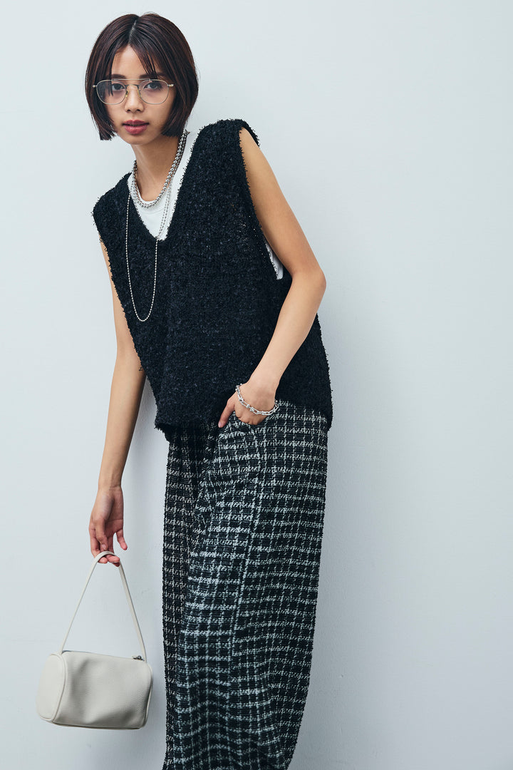 [予約]リボンヤーンニットベスト