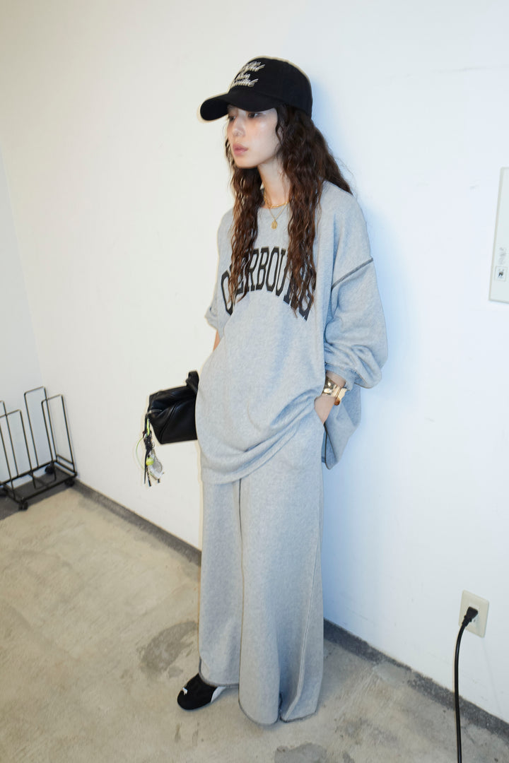 [予約/SET]配色ラグランルーズスウェット+スリットスウェットロングSK(2set)