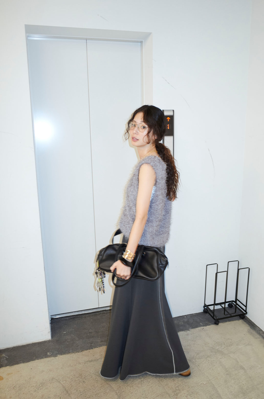 [予約/SET]ダンスフェザーベスト+スリットスウェットロングSK(2set)