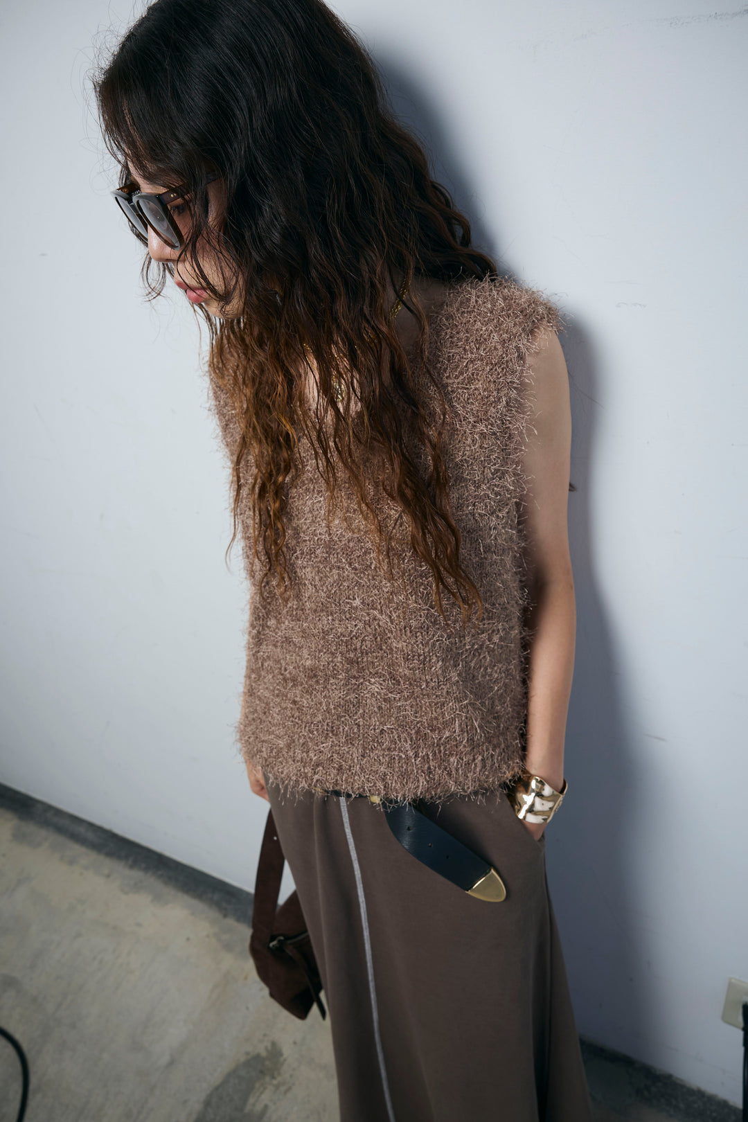 [予約/SET]ダンスフェザーベスト+スリットスウェットロングSK(2set)