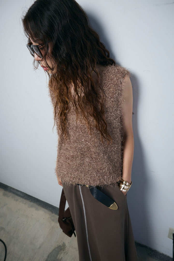 [予約/SET]ダンスフェザーベスト+スリットスウェットロングSK(2set)