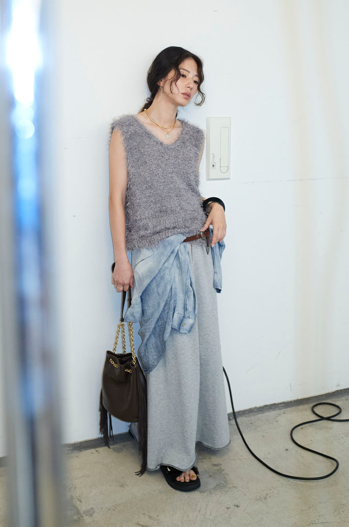 [予約/SET]ダンスフェザーベスト+スリットスウェットロングSK(2set)