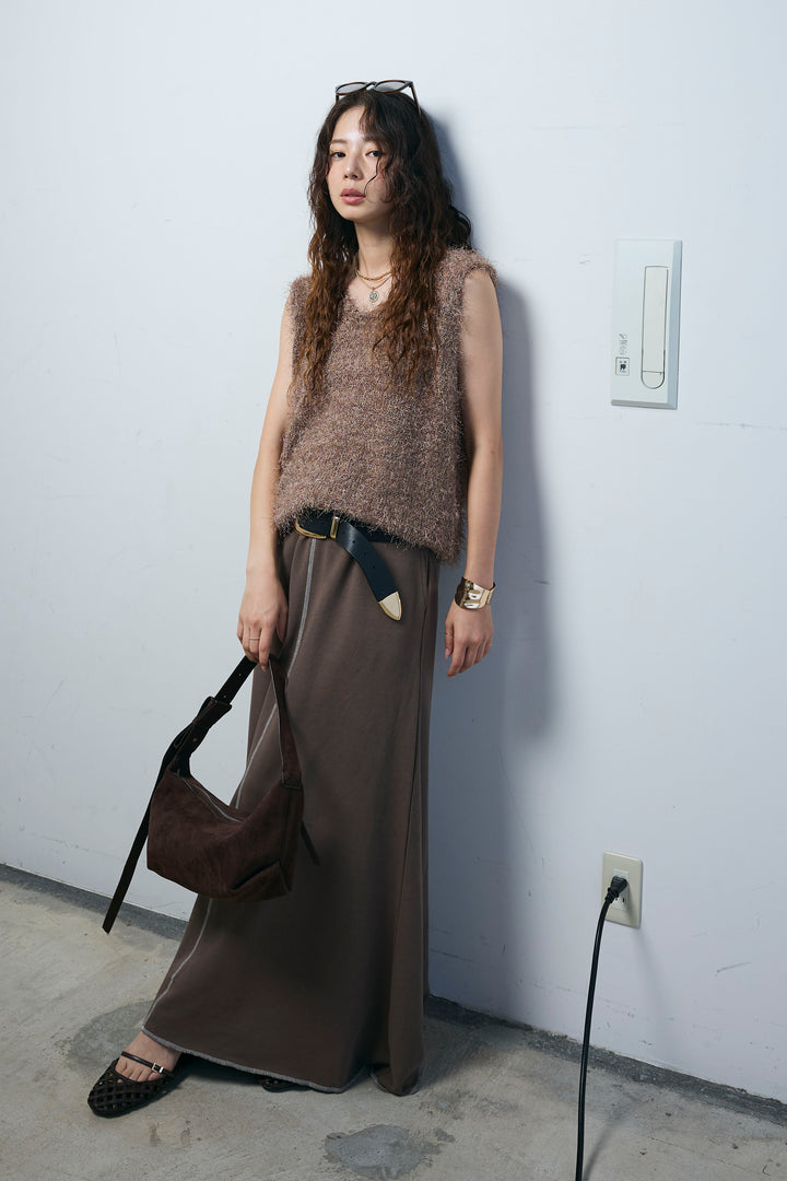 [予約/SET]ダンスフェザーベスト+スリットスウェットロングSK(2set)